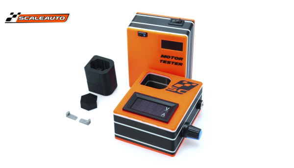 Scaleauto Motor Tester Motor-Einlaufgerät inkl. Adapter für Slotcar-Motortyp Long Can